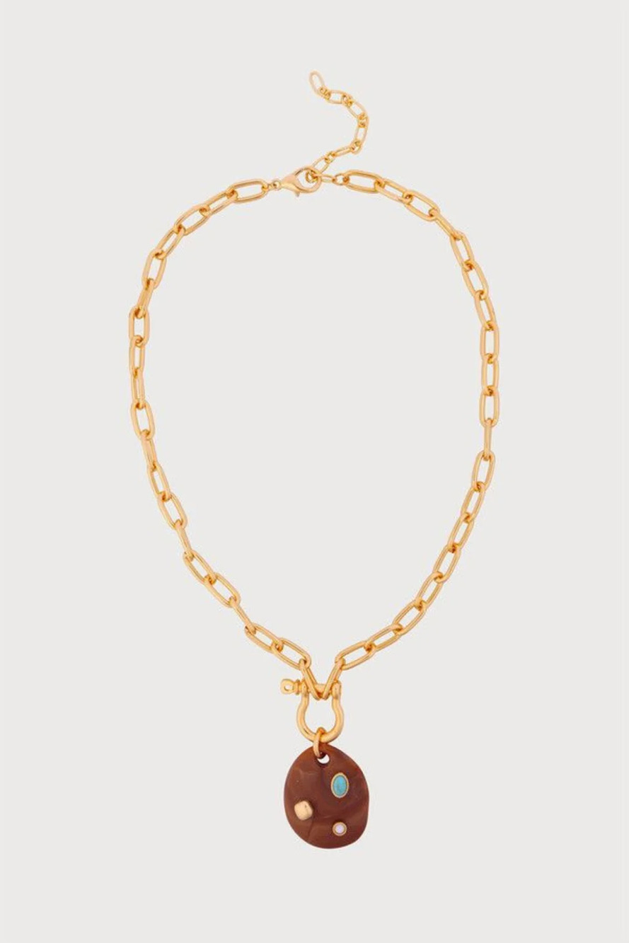 SA22 | Saachi Statement Metal Necklace | Brown